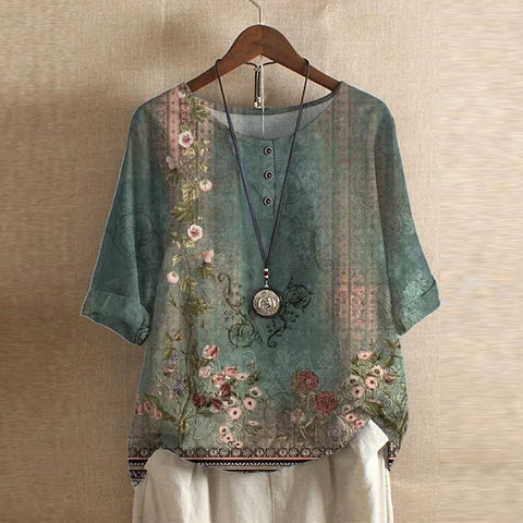 Anya Retro Floral Blouse