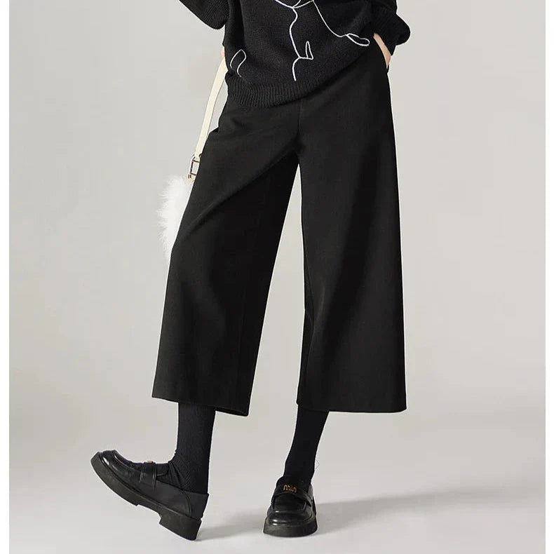 Elowira Wool Wide-Leg Trousers