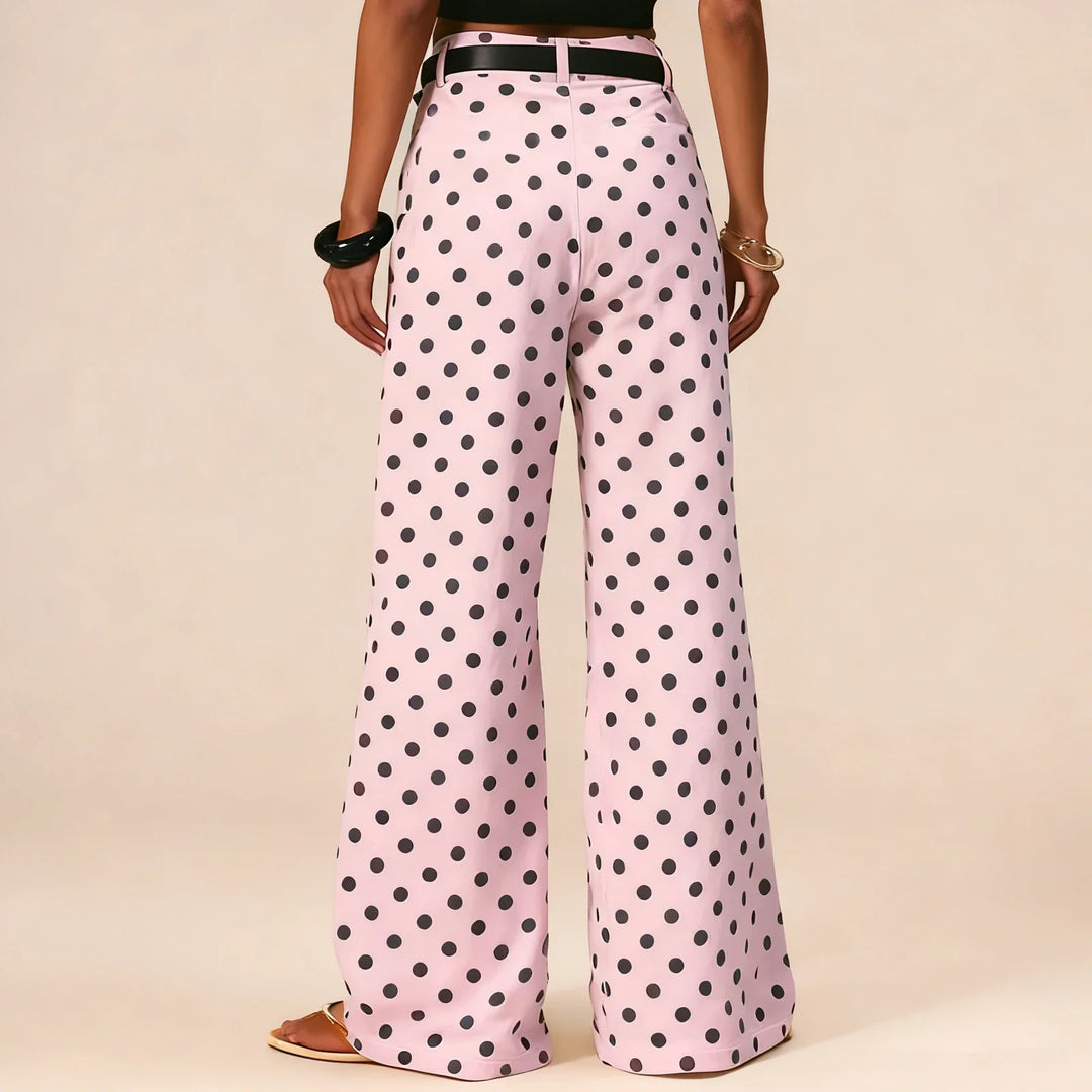 Polka Dot Wide-Leg Trousers