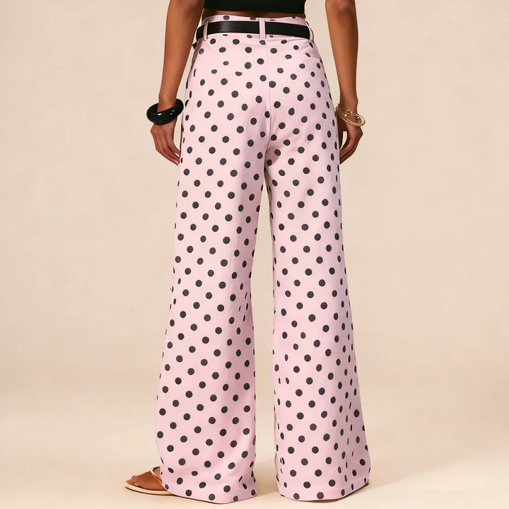 Polka Dot Wide-Leg Trousers