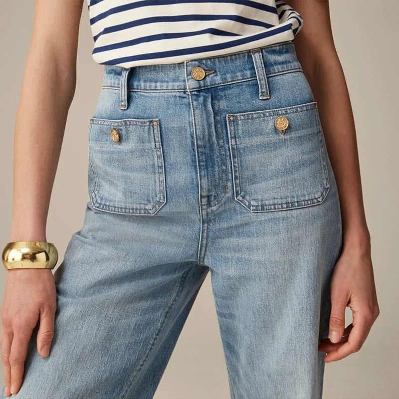 Aurelia Pocket Detail Wide-Leg Jeans