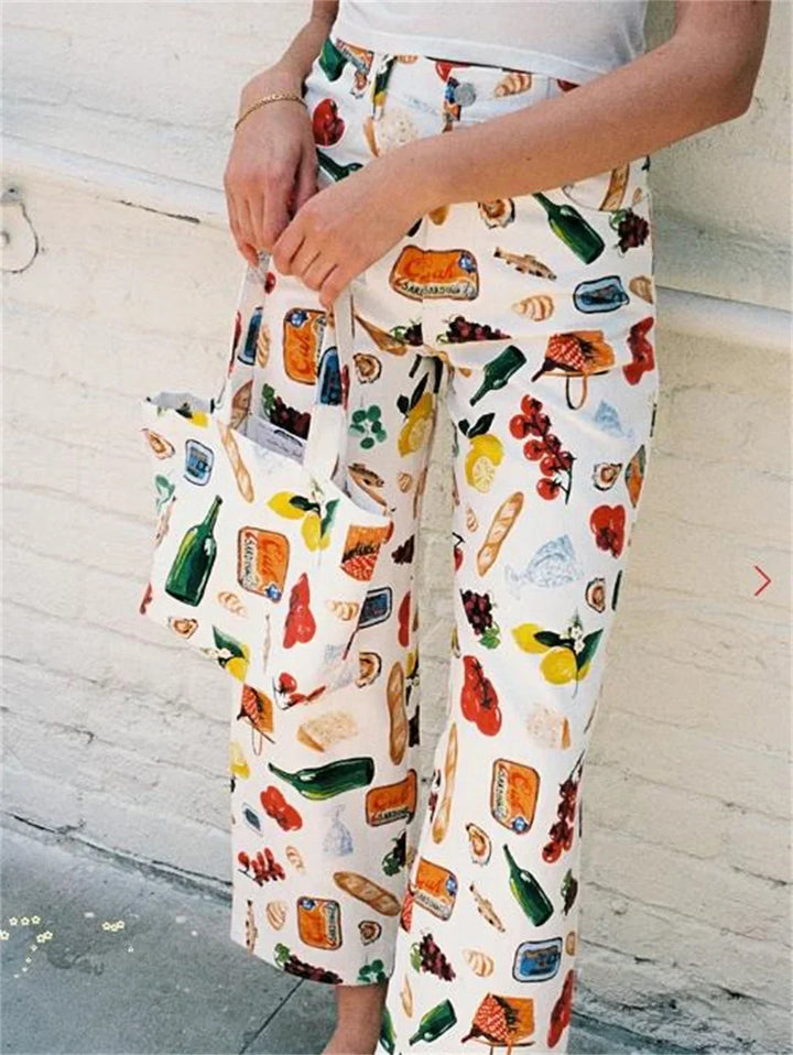 Sorella Market Print Straight-Leg Jeans