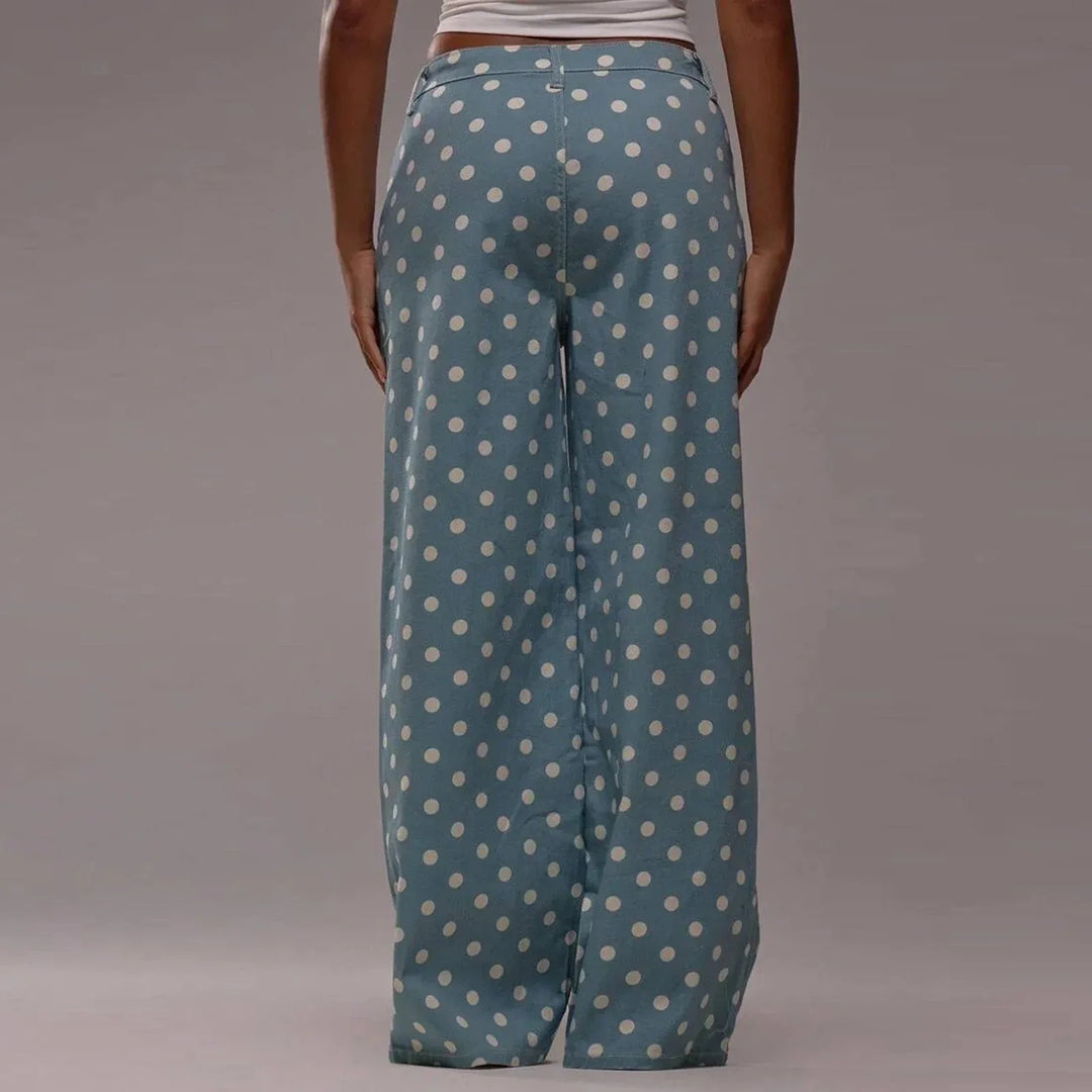 Polka Dot Wide-Leg Trousers