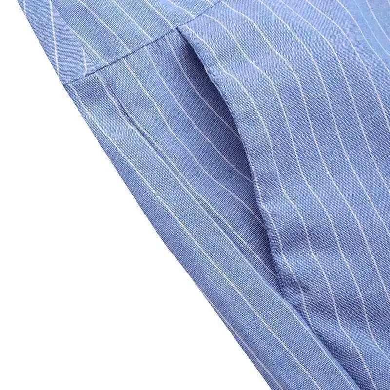 Elara Pinstripe Wrap Cotton Pants