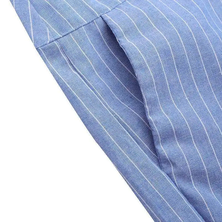 Elara Pinstripe Wrap Cotton Pants