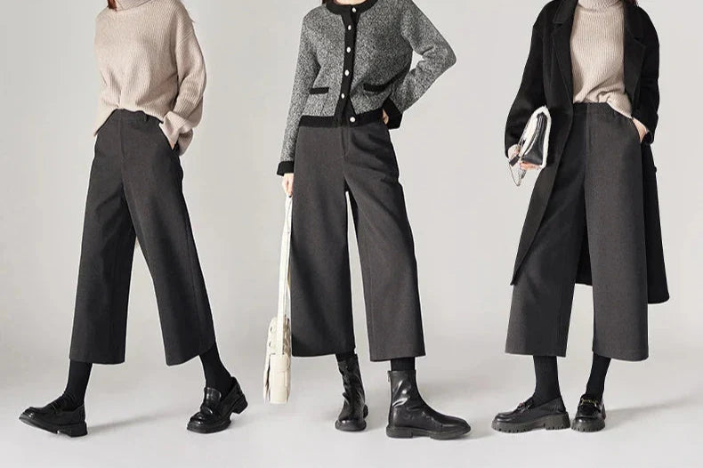 Elowira Wool Wide-Leg Trousers