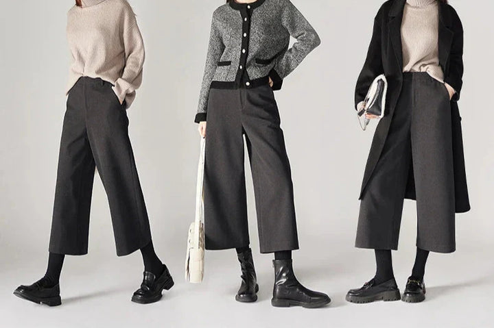 Elowira Wool Wide-Leg Trousers