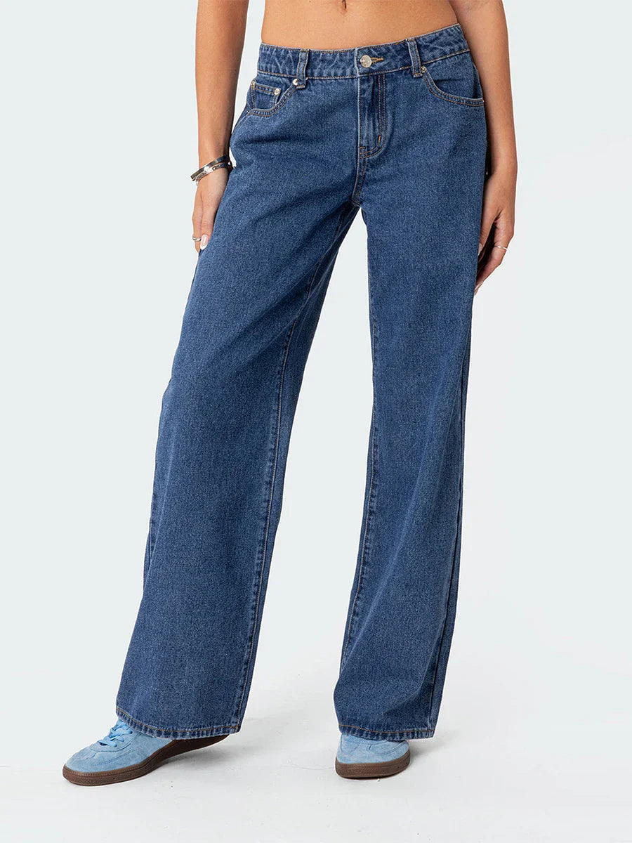 Delphine Straight-Leg Denim Jeans