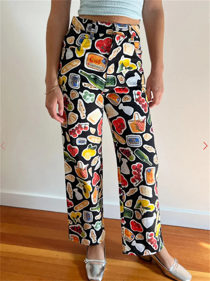 Sorella Market Print Straight-Leg Jeans