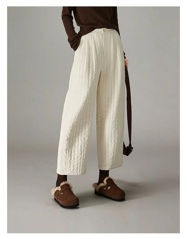 Daria Quilted Wide-Leg Pants