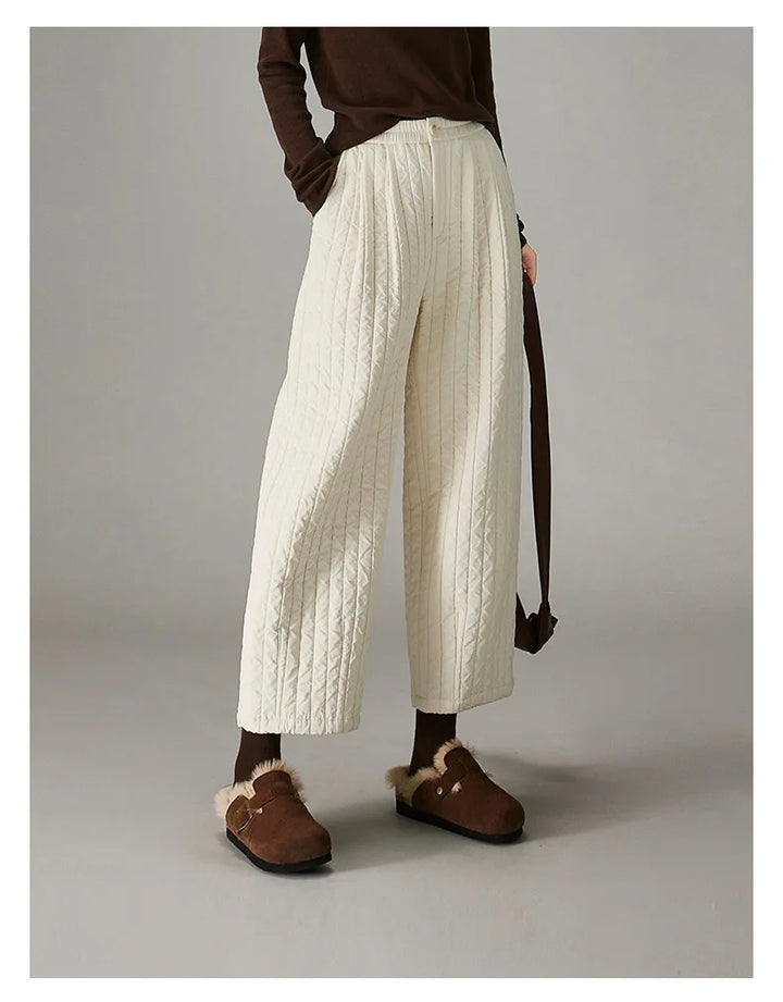 Daria Quilted Wide-Leg Pants