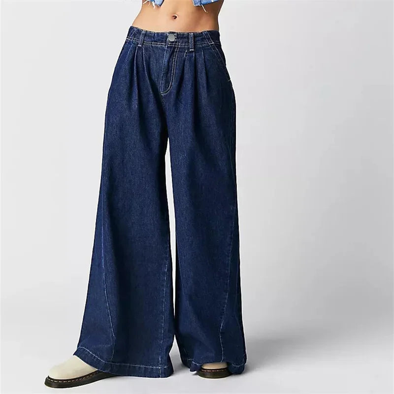 Vesper Pleated Wide-Lise Jeans
