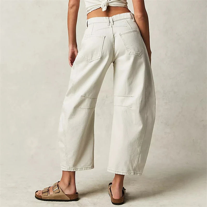 Everly Barrel-Leg Denim Jeans