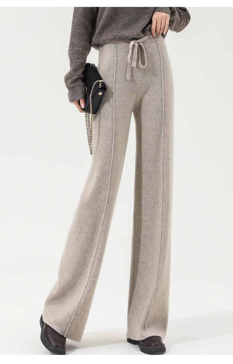 Elysia Merino Wool Wide-Leg Trousers