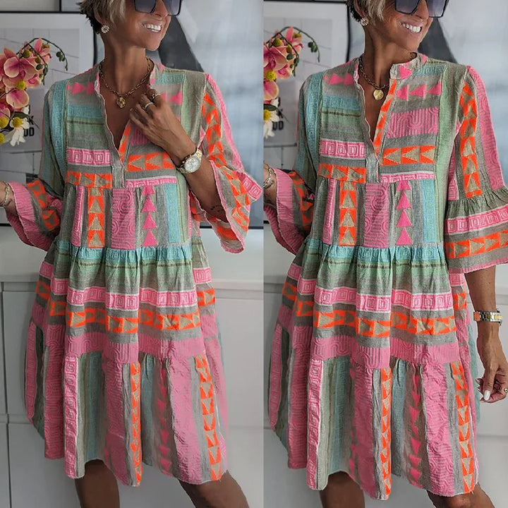 Lissie Printed A Line Spring Dress