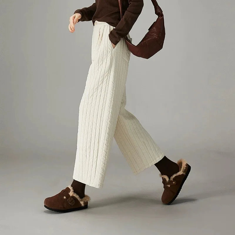 Daria Quilted Wide-Leg Pants