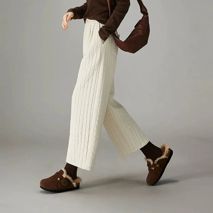 Daria Quilted Wide-Leg Pants