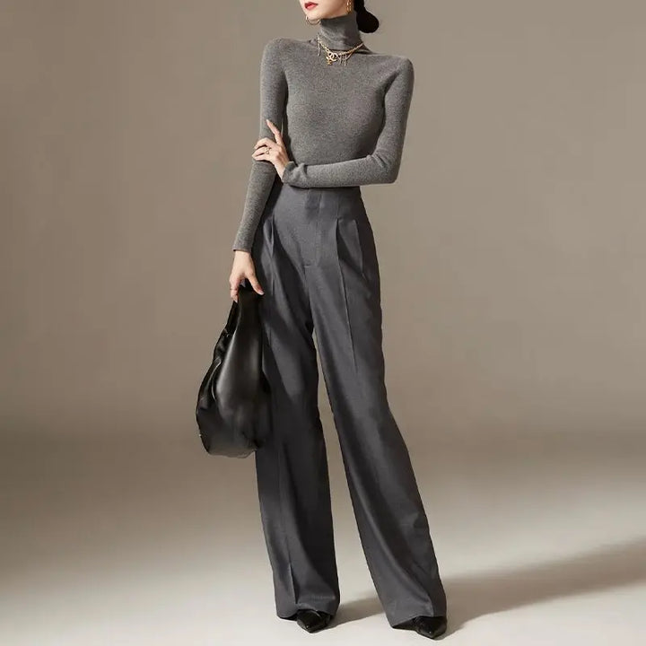 Virelle Draped Wide-Leg Trousers