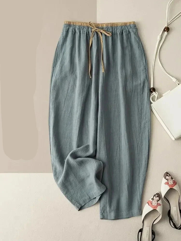 Chambray Linen Tapered Pants