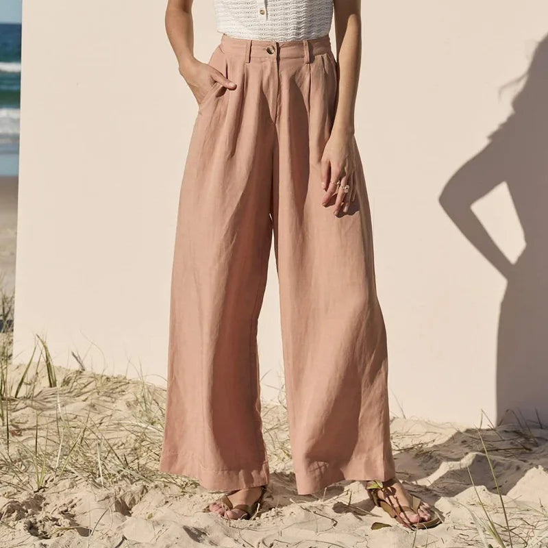 Solenne Linen Summer Trousers