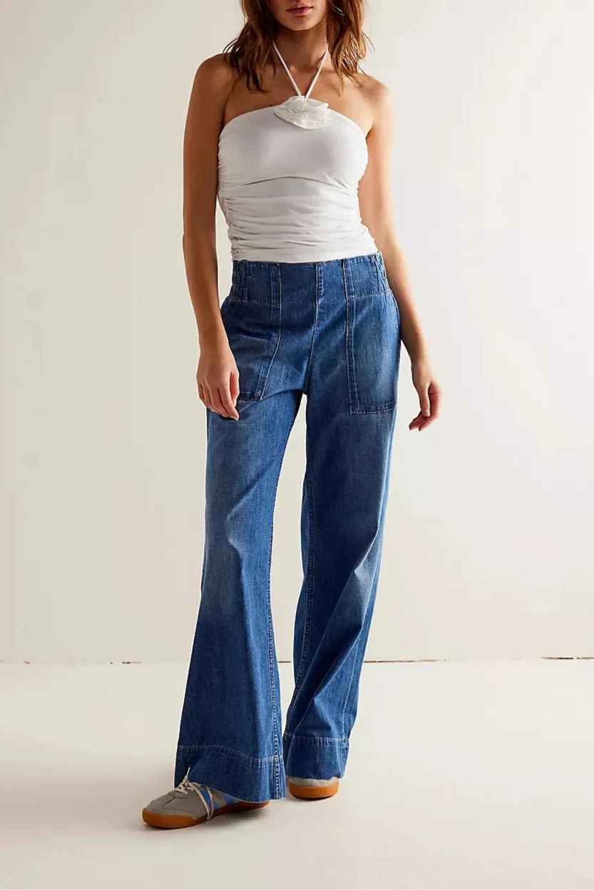 Solène Wide-Leg Denim Jeans