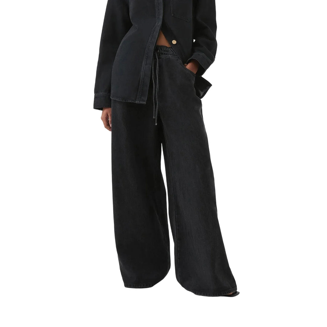 Auren Drawstring Wide-Leg Jeans