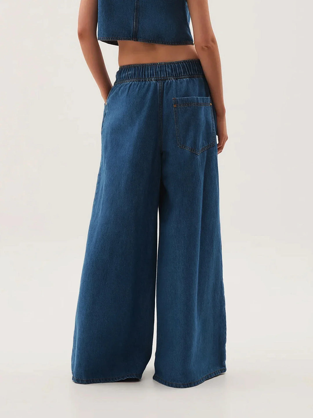 Auren Drawstring Wide-Leg Jeans