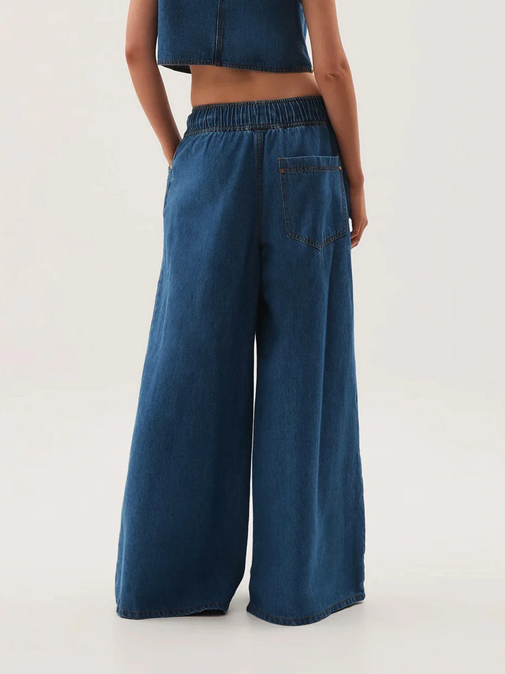 Auren Drawstring Wide-Leg Jeans