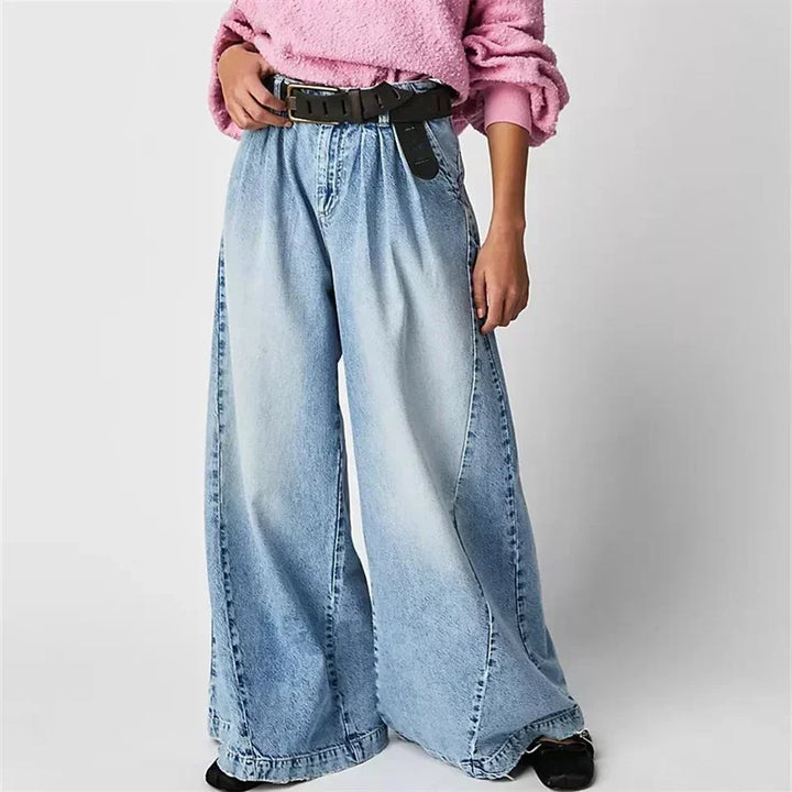 Vesper Pleated Wide-Lise Jeans