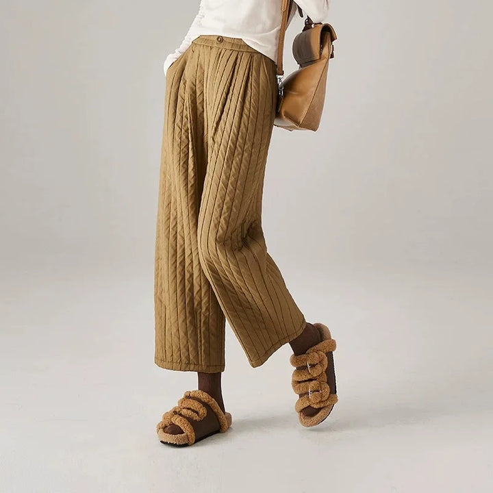 Daria Quilted Wide-Leg Pants