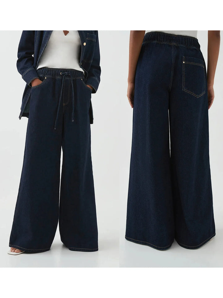 Auren Drawstring Wide-Leg Jeans
