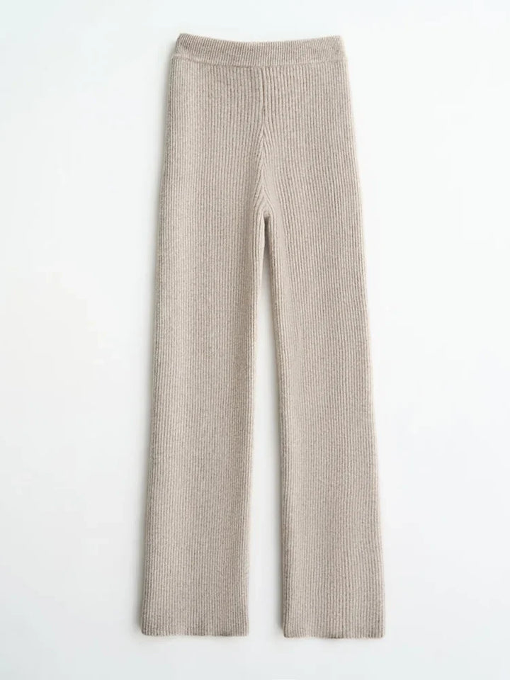 Elara Wool Knitted Wide Leg Pants