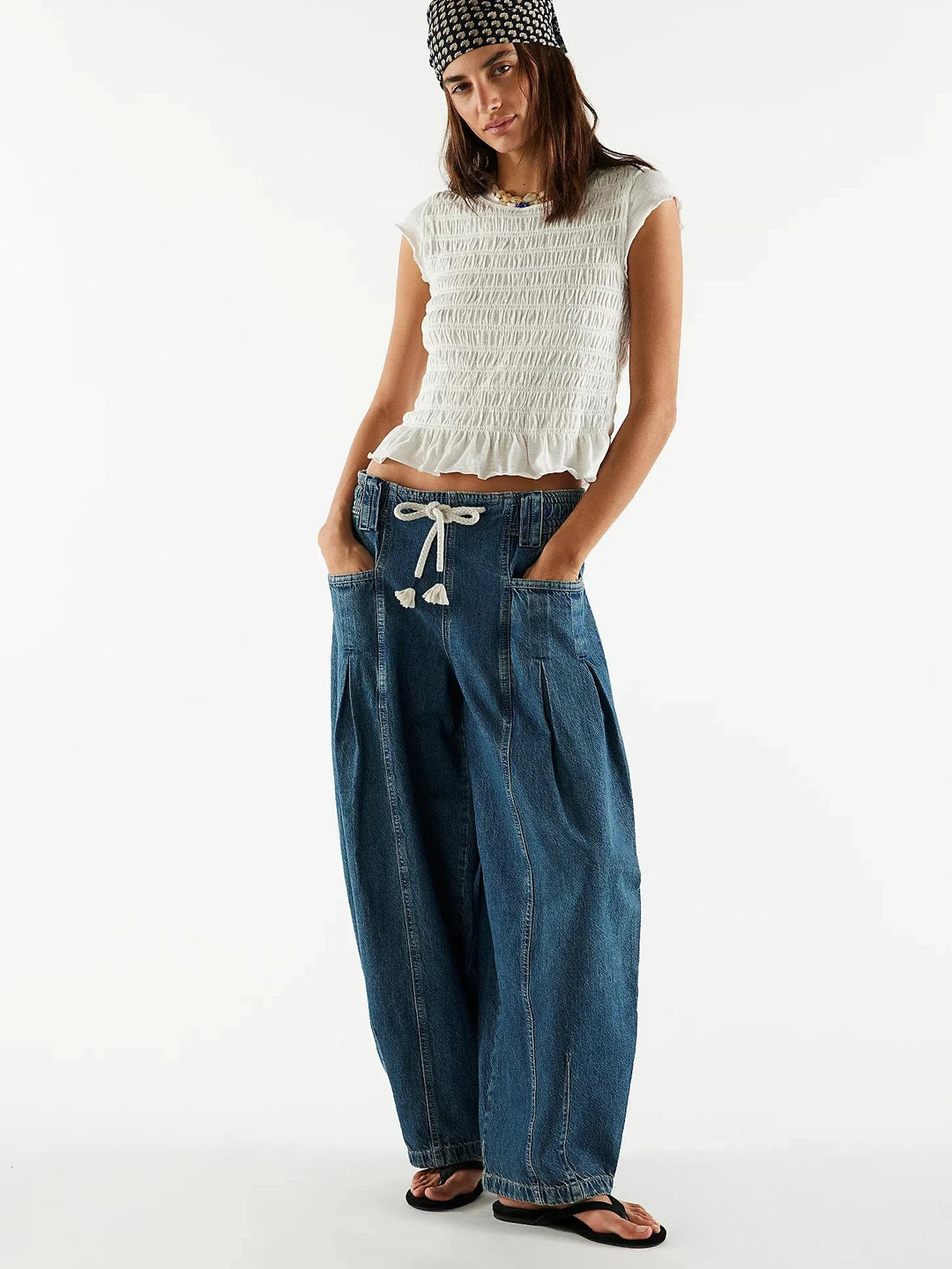Auren Drawstring Denim Trousers