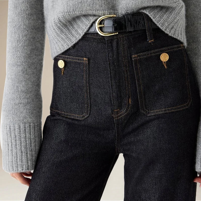Aurelia Pocket Detail Wide-Leg Jeans