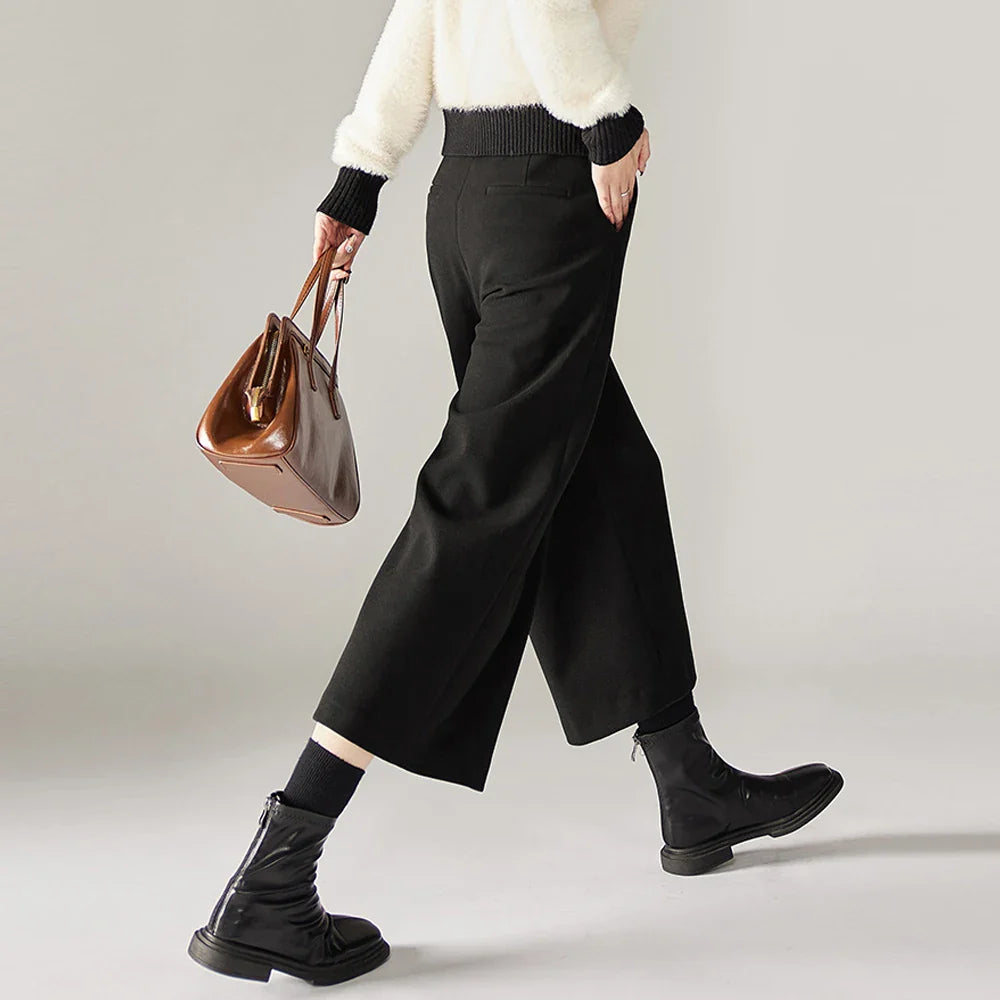 Elowira Wool Wide-Leg Trousers