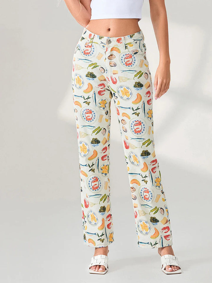 Sorella Market Print Straight-Leg Jeans
