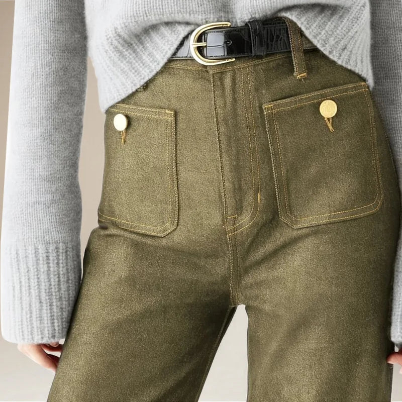 Aurelia Pocket Detail Wide-Leg Jeans