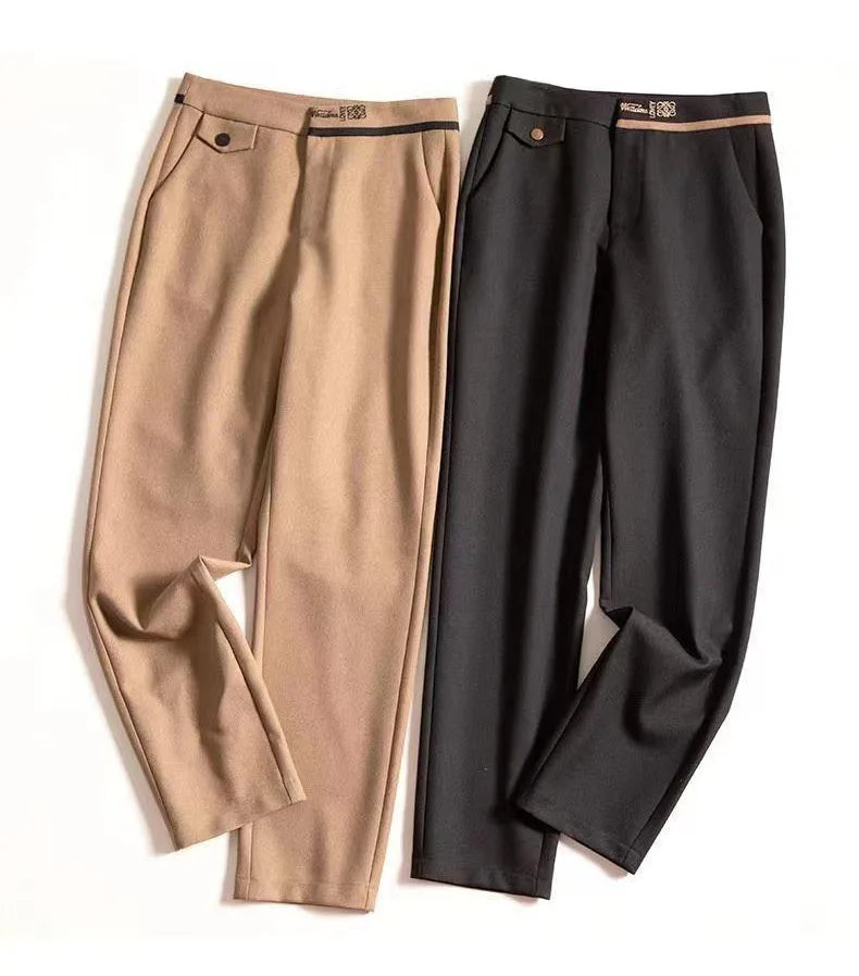Célina Straight-Leg Cropped Trousers