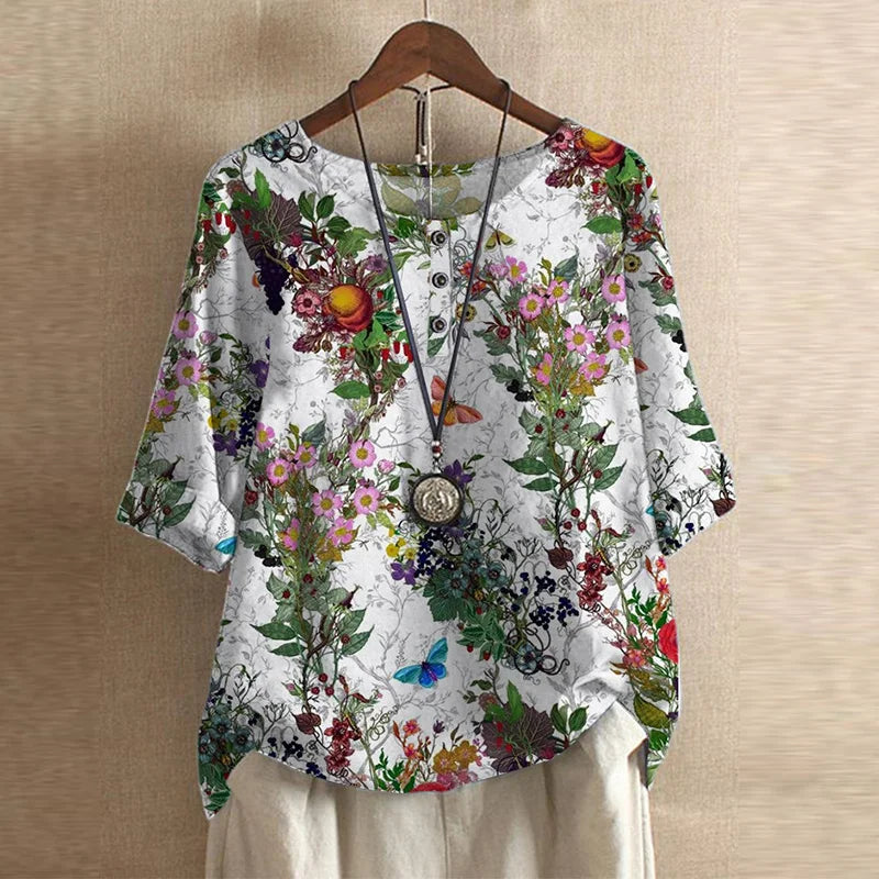 Anya Retro Floral Blouse