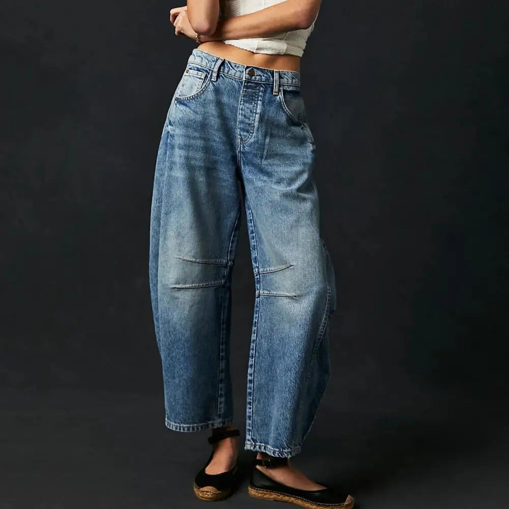 Everly Barrel-Leg Denim Jeans