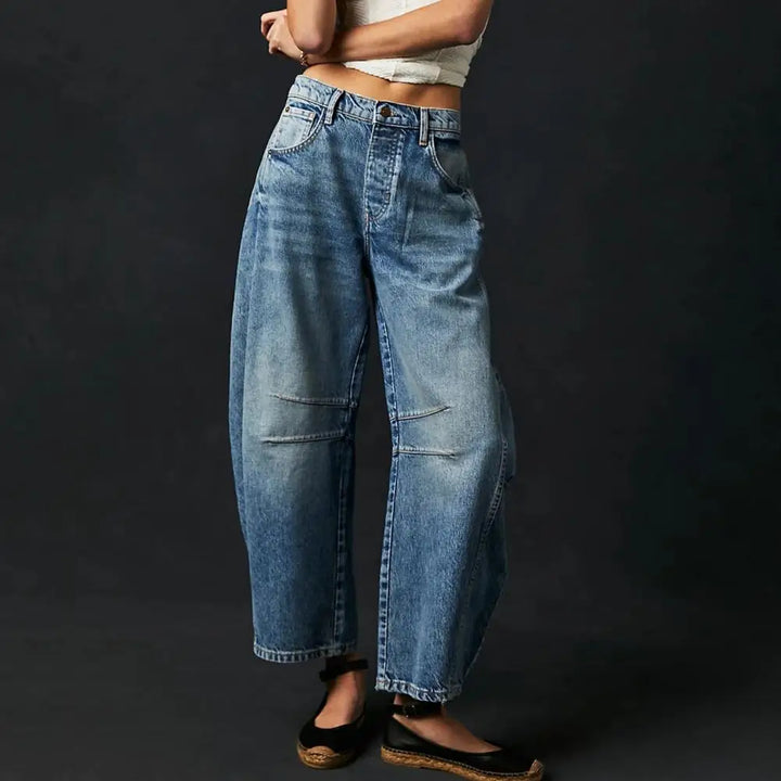 Everly Barrel-Leg Denim Jeans