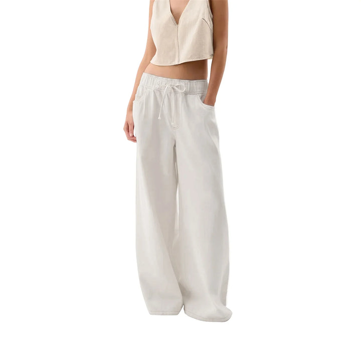 Auren Drawstring Wide-Leg Jeans