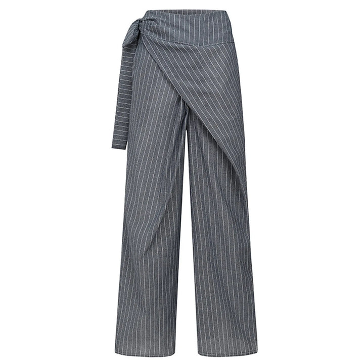 Elara Pinstripe Wrap Cotton Pants