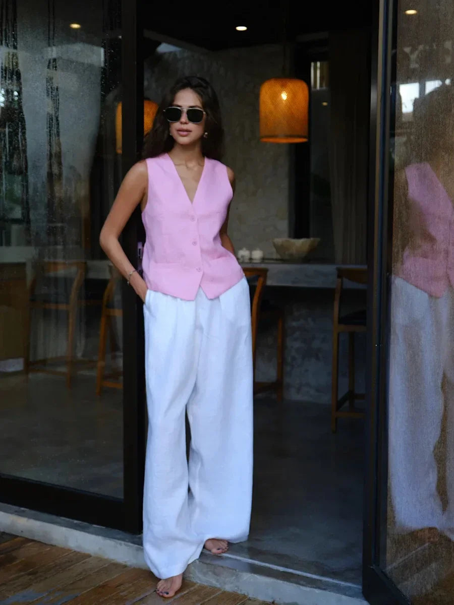 Arden Linen Wide-Leg Trousers
