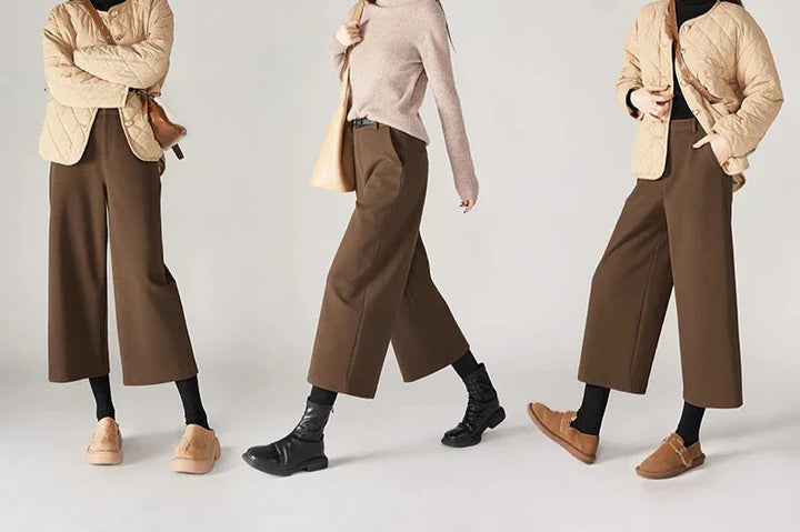 Elowira Wool Wide-Leg Trousers