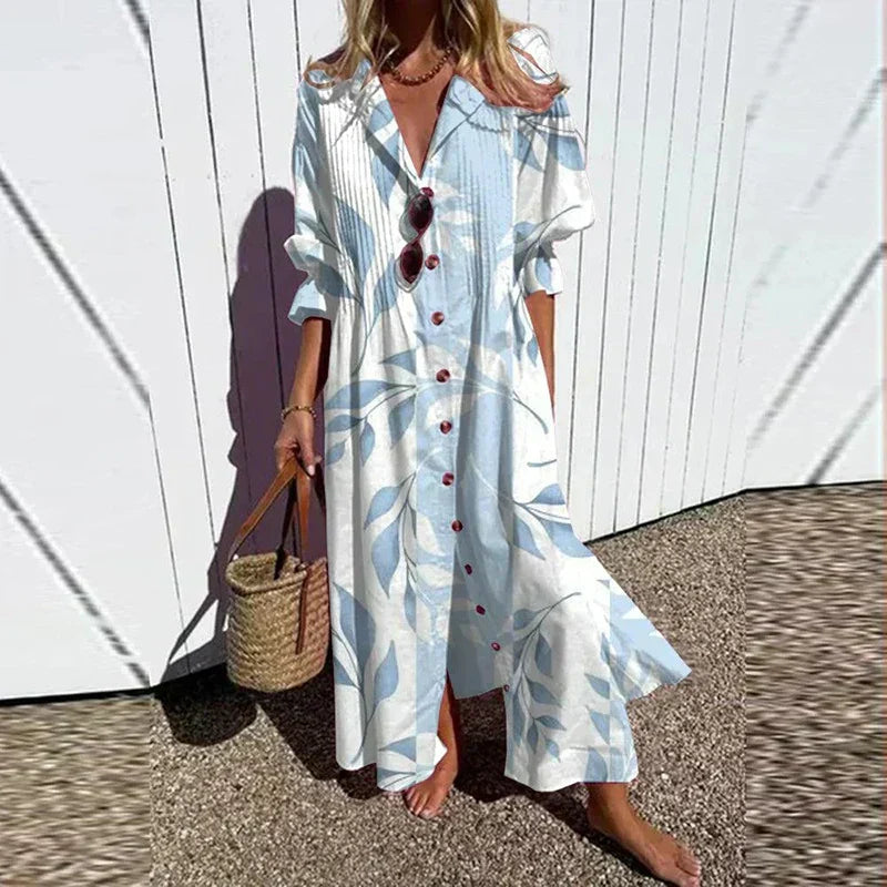 Fleuria Bohemian Print Maxi Dress