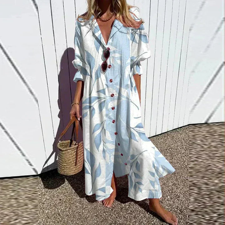 Fleuria Bohemian Print Maxi Dress