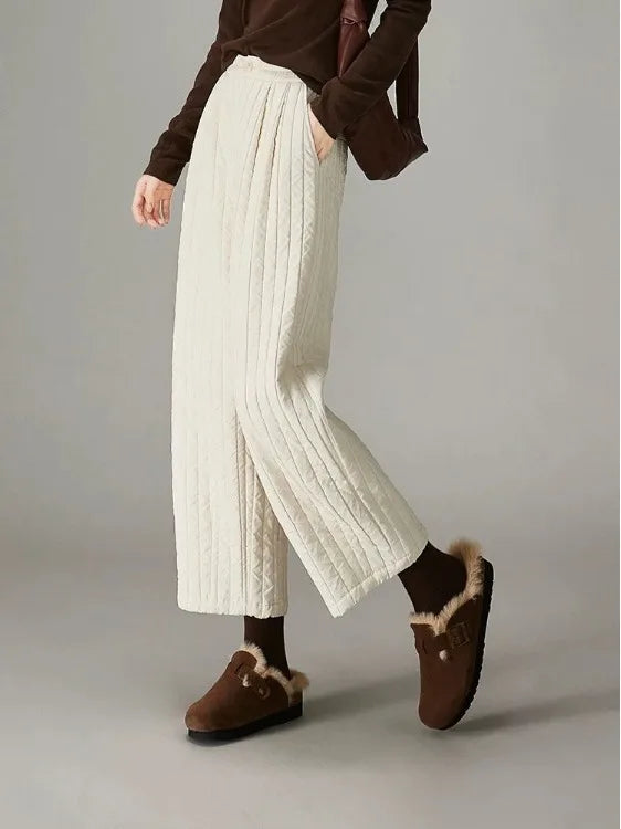 Daria Quilted Wide-Leg Pants