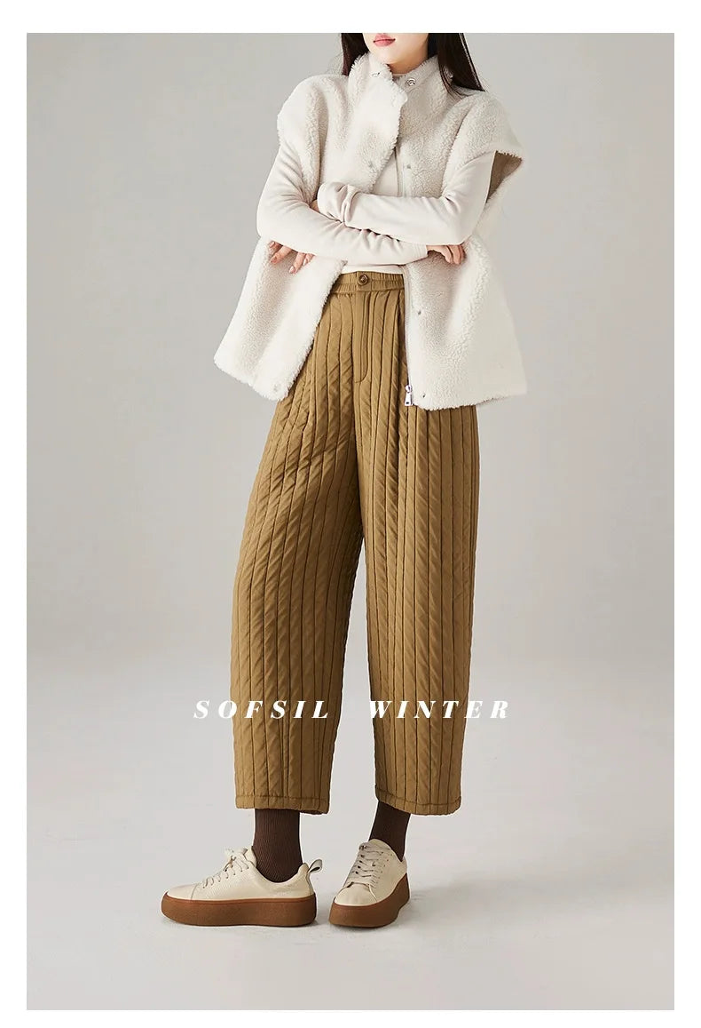Daria Quilted Wide-Leg Pants