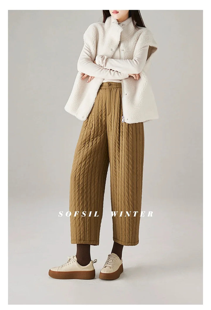 Daria Quilted Wide-Leg Pants